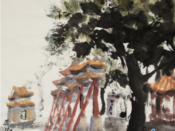 仲泊游水墨寻影《北京旧迹》之云居寺
