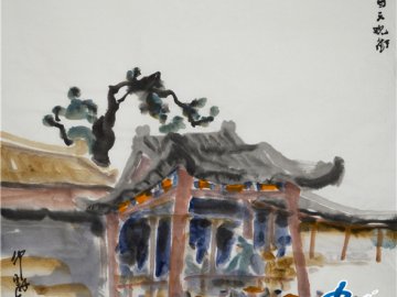仲泊游水墨寻影《北京旧迹》百辑之白云观街